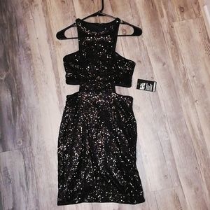 Express Sequin Fitted Dress